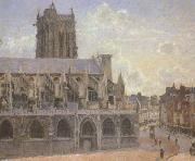 Camille Pissaro The Church of St.Jacques at Dieppe (san08) Spain oil painting reproduction